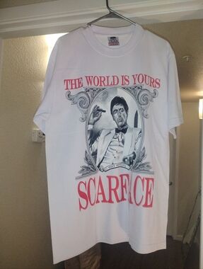 Scarface 'The World Is Yours' White Graphic T-Shirt